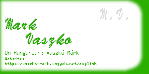 mark vaszko business card